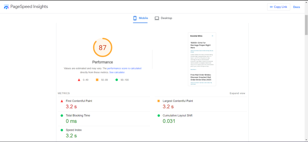 speed test before using perfmatters