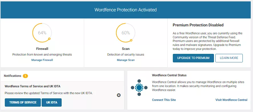 Wordfence firewall feature