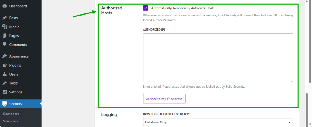 Authorized IPs