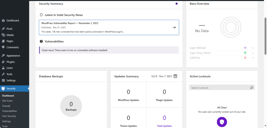 Site security summary