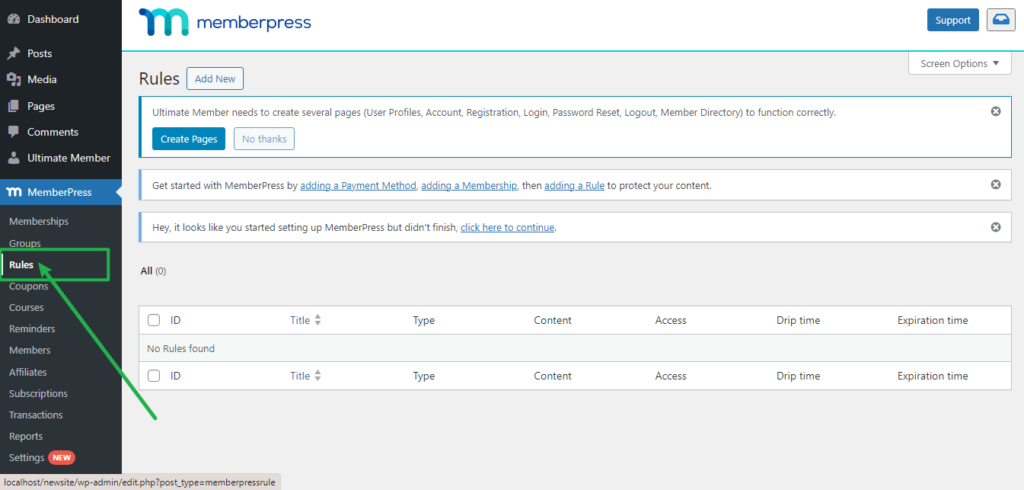 Access Rules in MemberPress