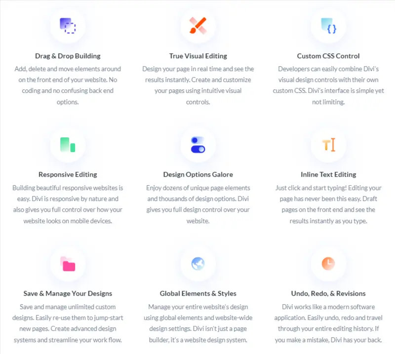 Divi features